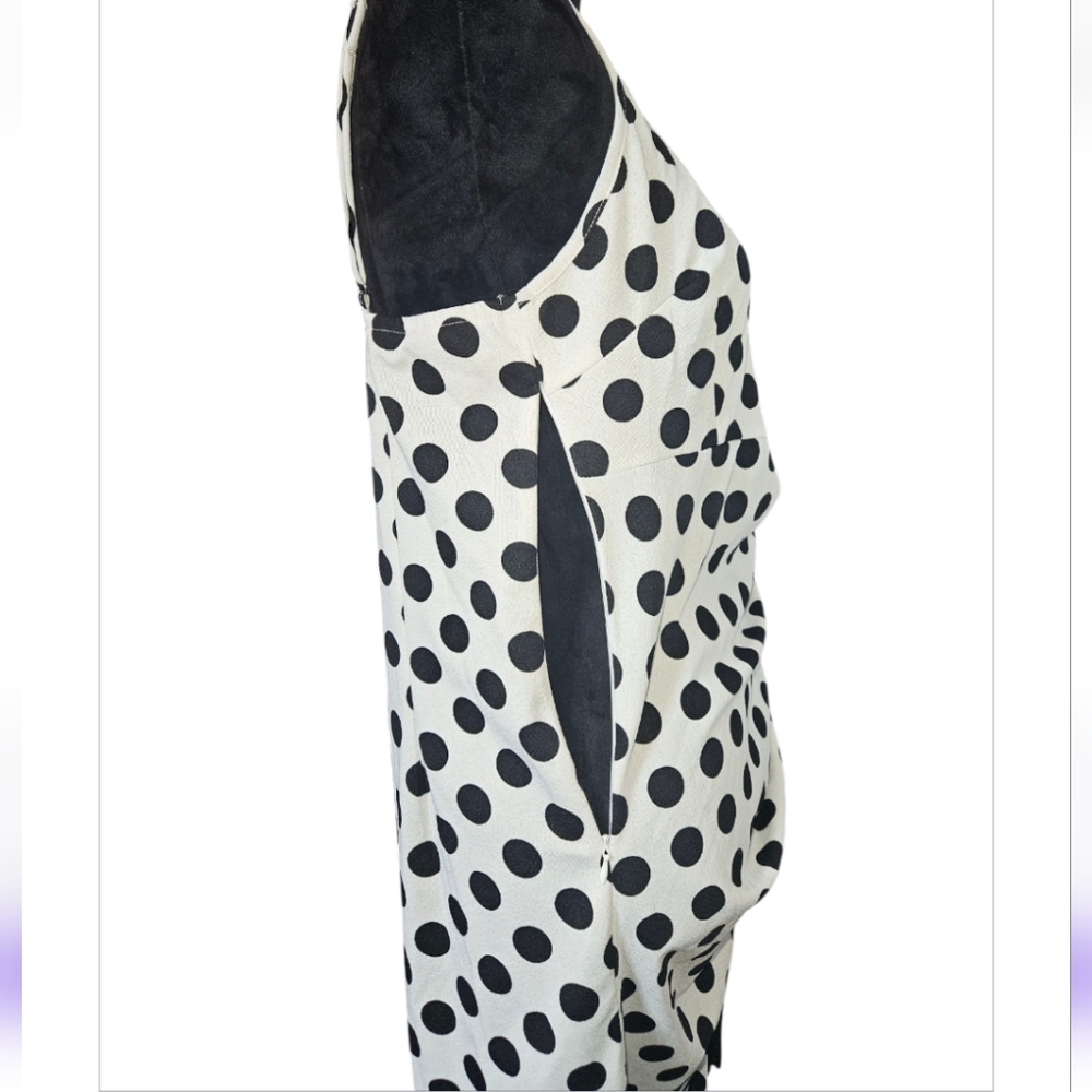 Venus Black And White Polka Dot Fringe Party Dress - Size Large - Picture 5 of 8